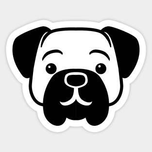 Dog Black and White Minimalist Pictogram Sticker